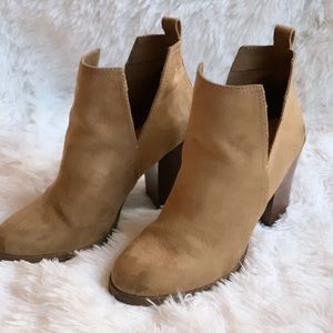 Tan suede booties